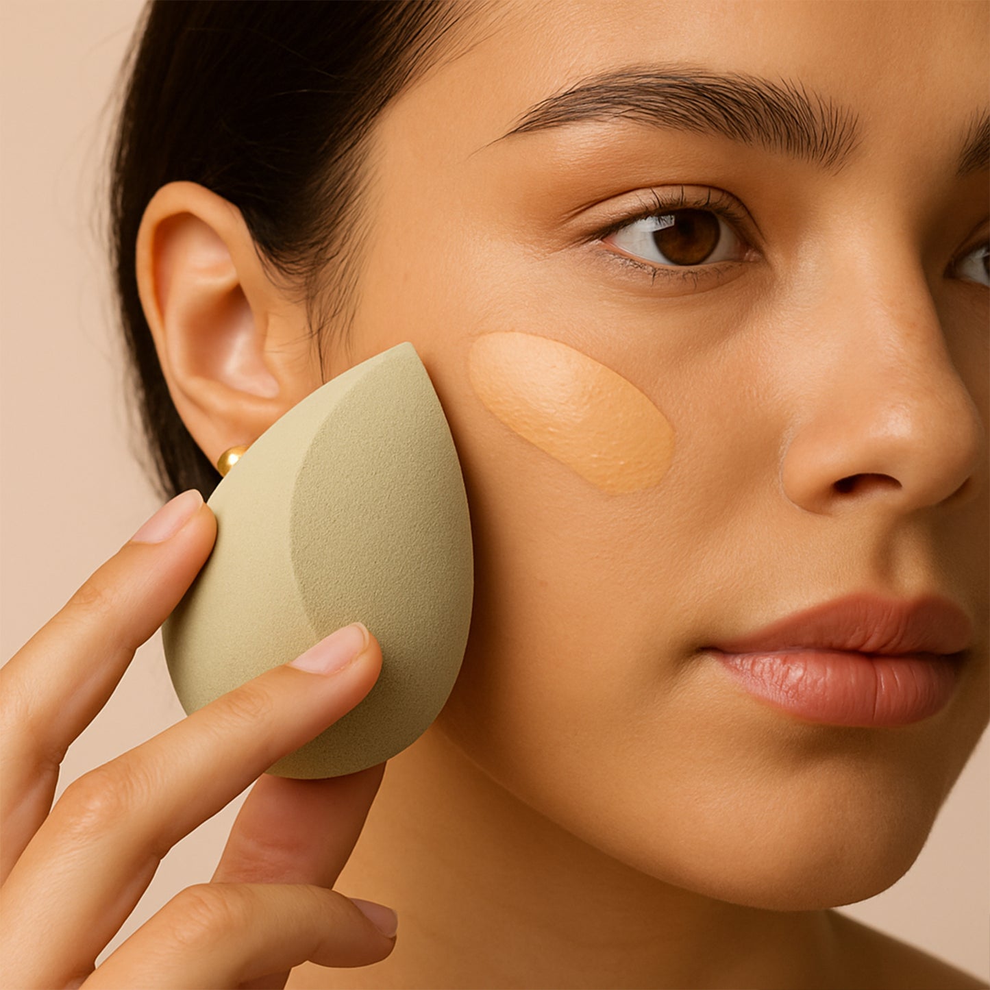 Makeup Sponge For Blending Liquid Foundations Powders And Creams (Multicolor 1 Pc)