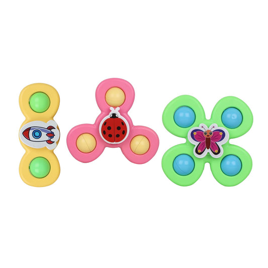 Colour Baby Spinner Toy Set Suction Cup Sensory Spin Toys (3 Pc Set)