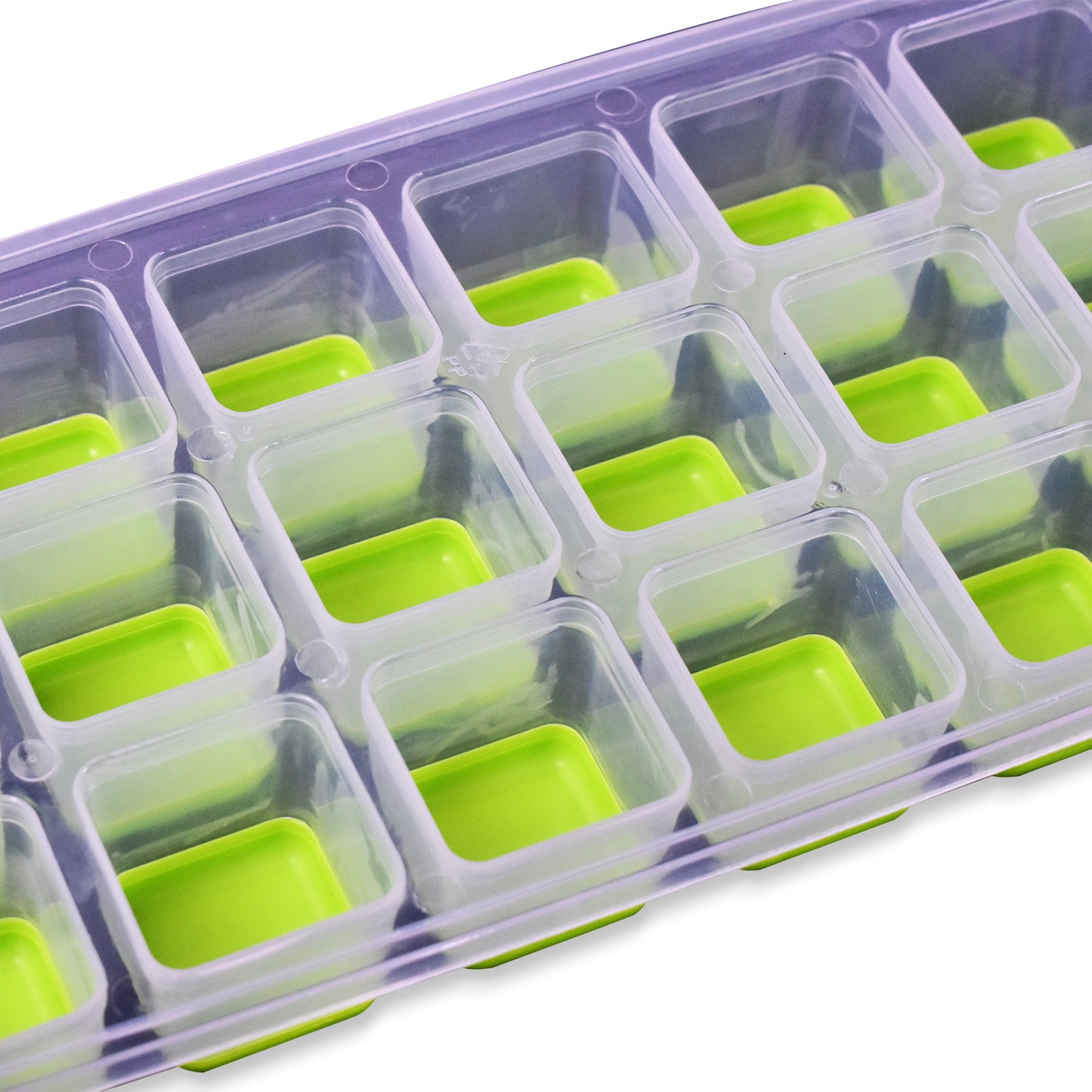 7169 18 Cavity Pop Up Ice Cube Tray Easy Release Flexible Silicone Bottom Ice Tray Stackable Ice Tray 100 Bpa Free Food Grade For Freezer