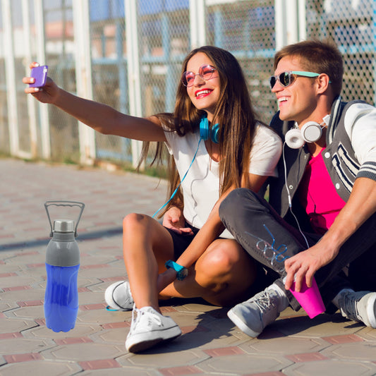 6277 Plastic Sports Insulated Water Bottle With Handle Easy To Carry High Quality Water Bottle Bpa-free Leak-proof For Kids School For Fridge Office Sports School Gym Yoga (1 Pc Mix Color)