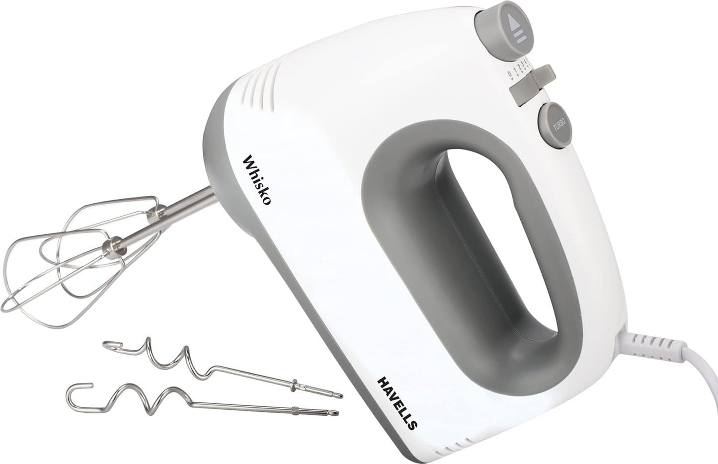Havells Whisko Hand Mixer 300 W Electric Whisk (White, Grey)