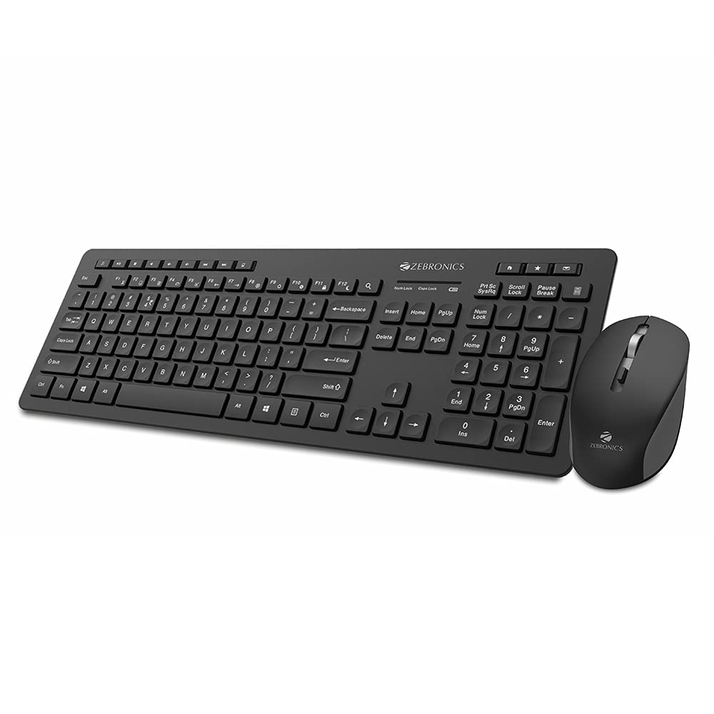 Zebronics Zeb-Companion 500 Keyboard and Mouse Combo Wireless Desktop Keyboard (Black)
