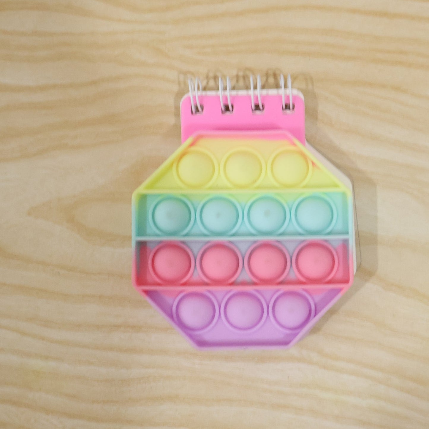 Push Bubble Pop It Fidget Diary Pastel Hexagon Notebook For Kids (1 Pc)