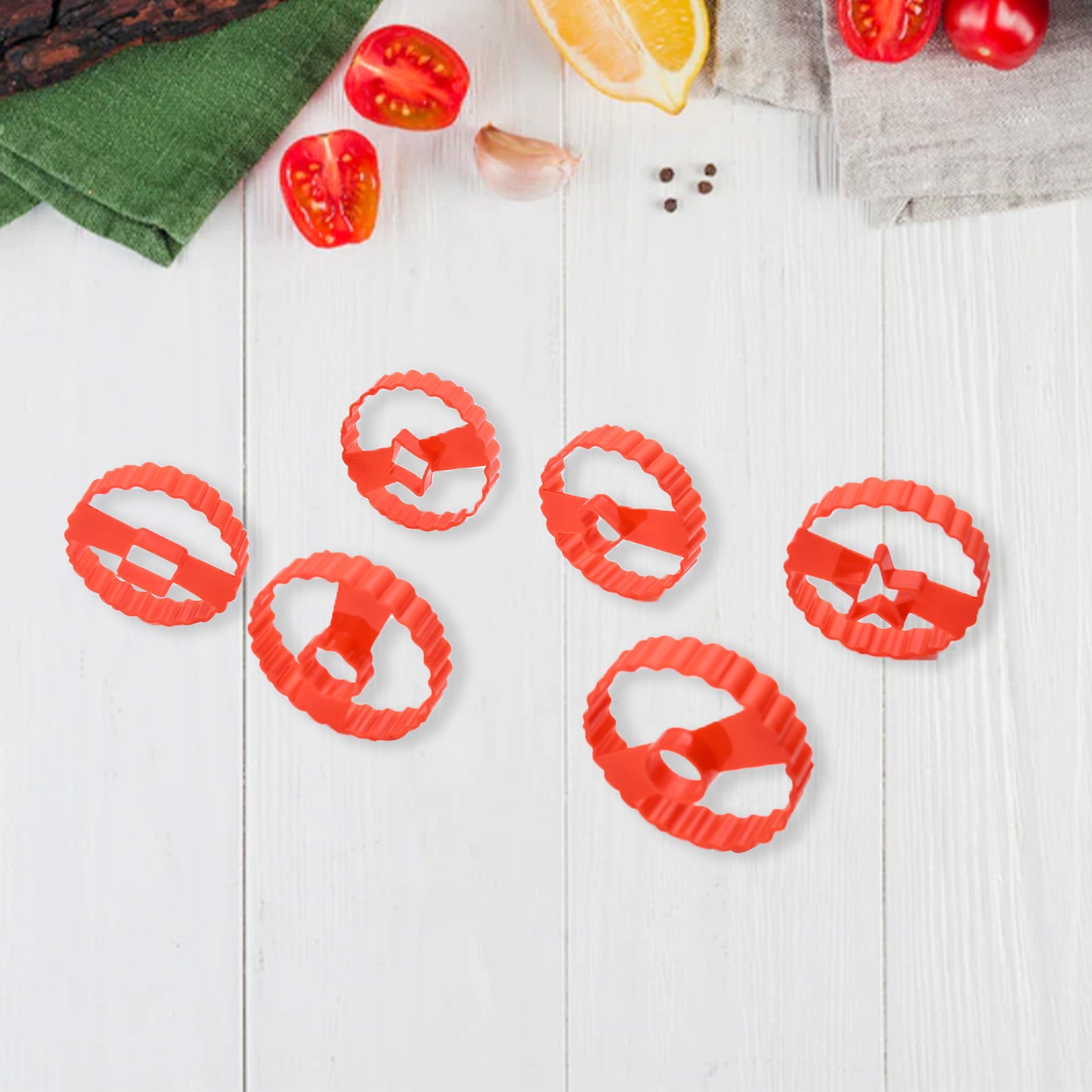5978 Cookie Cutters Set Plastic Easter Biscuit Cutting Tool For Diy Cake Decoration Fondant Biscuit Cookie Pastry Sandwich (6 Pc Set )