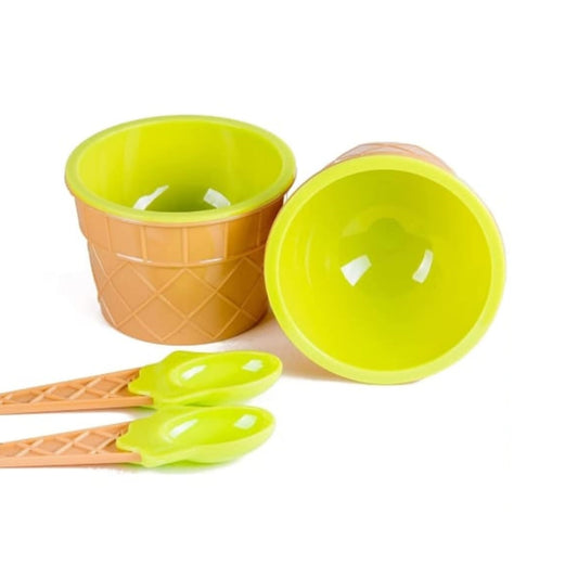 5320 Ice-cream Waffle Spoon Bowel Cup Set Premium Ice Cream Set Ice-cream Bowel With Spoon 2pc Couple Bowl Set