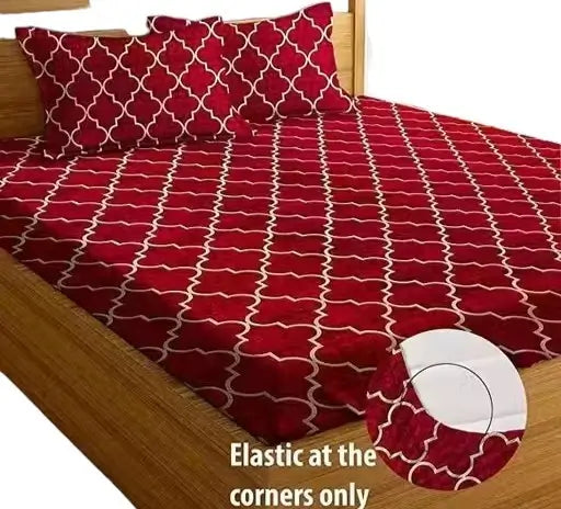 Cotton Checked Fitted Bedsheet – Single Size