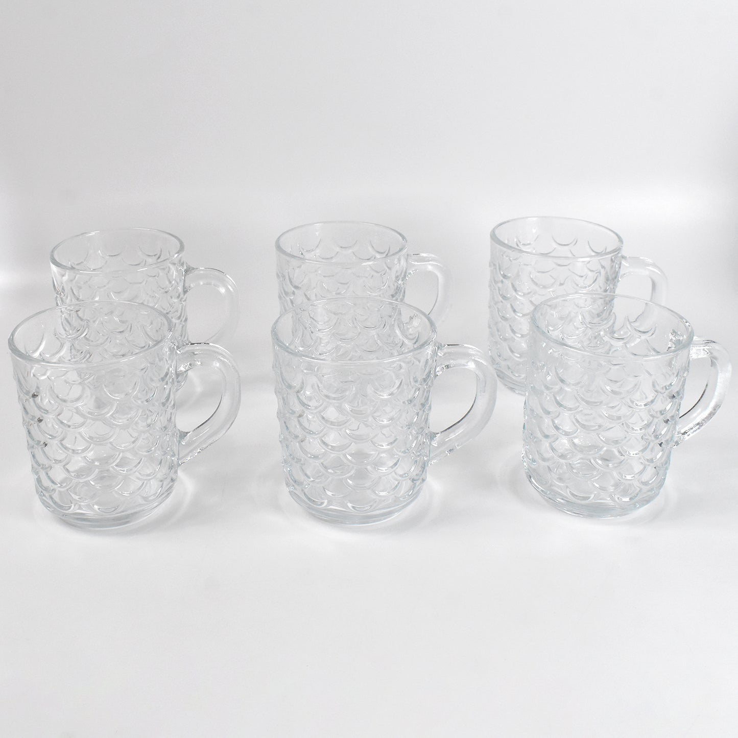 Glass Coffee Tea Cup Mug With Handle (6 Pcs Set)