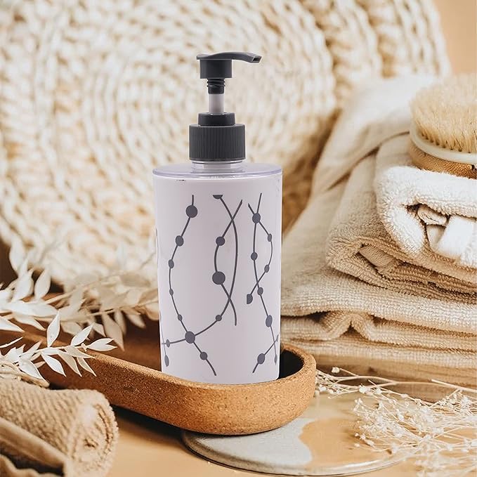 Unbreakable soap dispenser bottle set by Drpshippr, refillable liquid dispenser for bathroom use, durable and easy to refill.