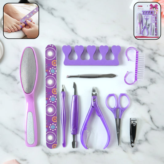 Personal Grooming Manicure Pedicure Nail Care Tool Set (10 Pc Set)