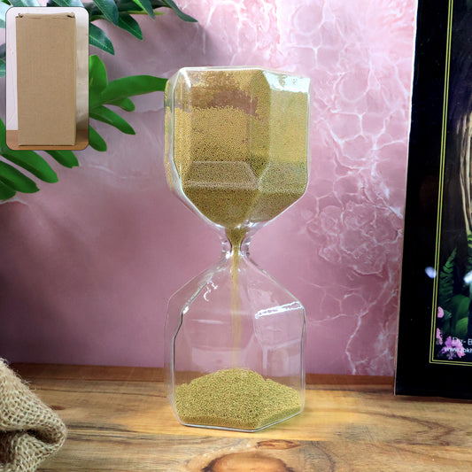 Faceted Glass Hourglass Sand Timer - (1 Pc 4 Minutes Approx Time)