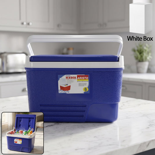 Portable Insulated Ice Cooler Box With Carry Handle (1 Pc Blue 6ltr)