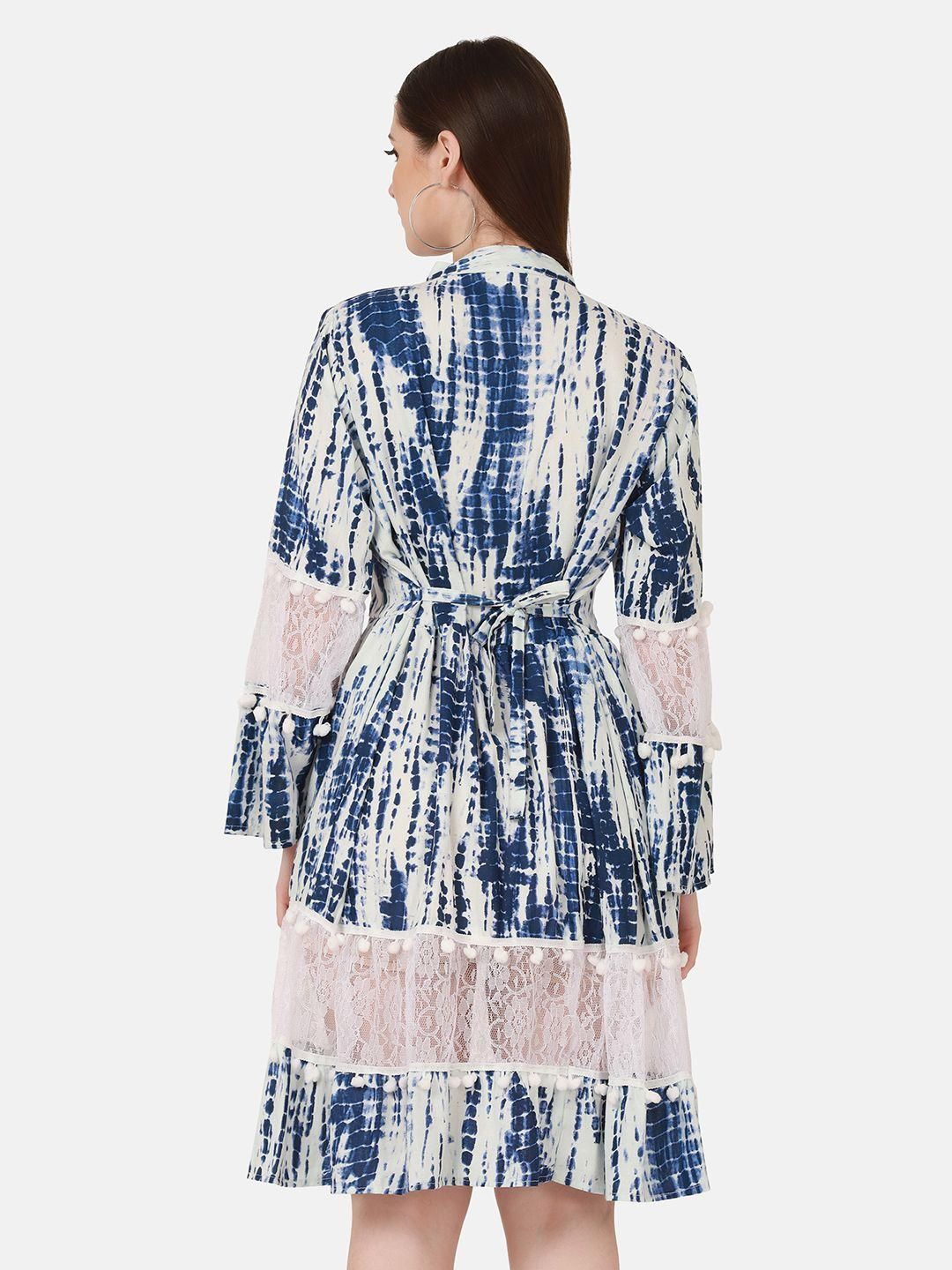 Women's cotton tie-dye drop waist short dress from Drpshippr, featuring vibrant tie-dye pattern and relaxed fit.
