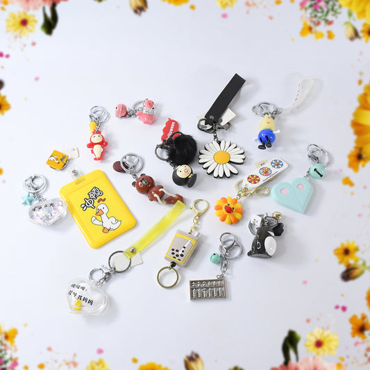Mix Design Size Keychain - Durable Stylish Accessory (1 Pc Mix Color)