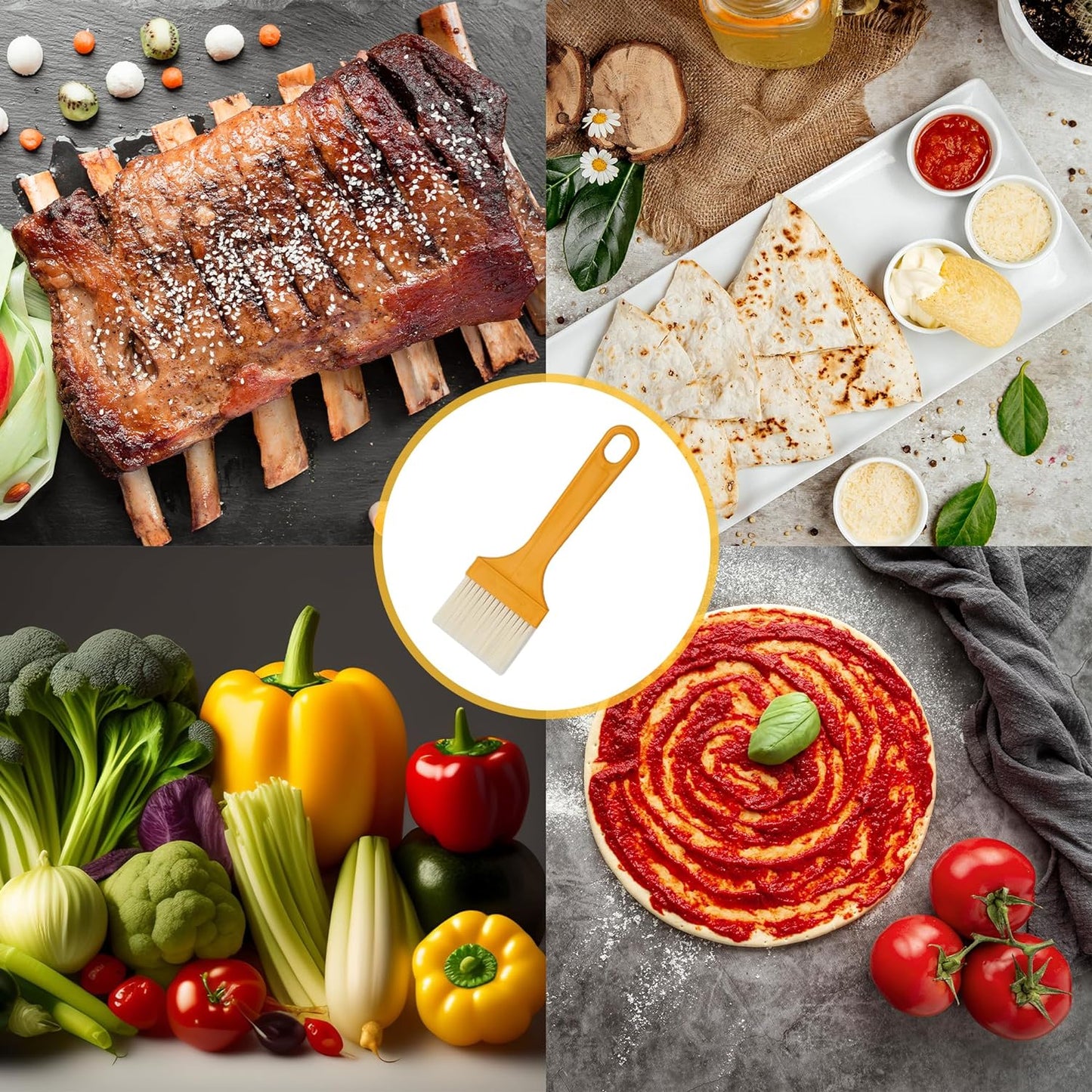 7923 Multifunction Basting Brush For Cooking Pastry Brush Baking Food Butter Brush Dusting Brush For Cooking Grease Brush For Baking Dishwasher Safe Grilling Hairbrush Corn (1 Pc )