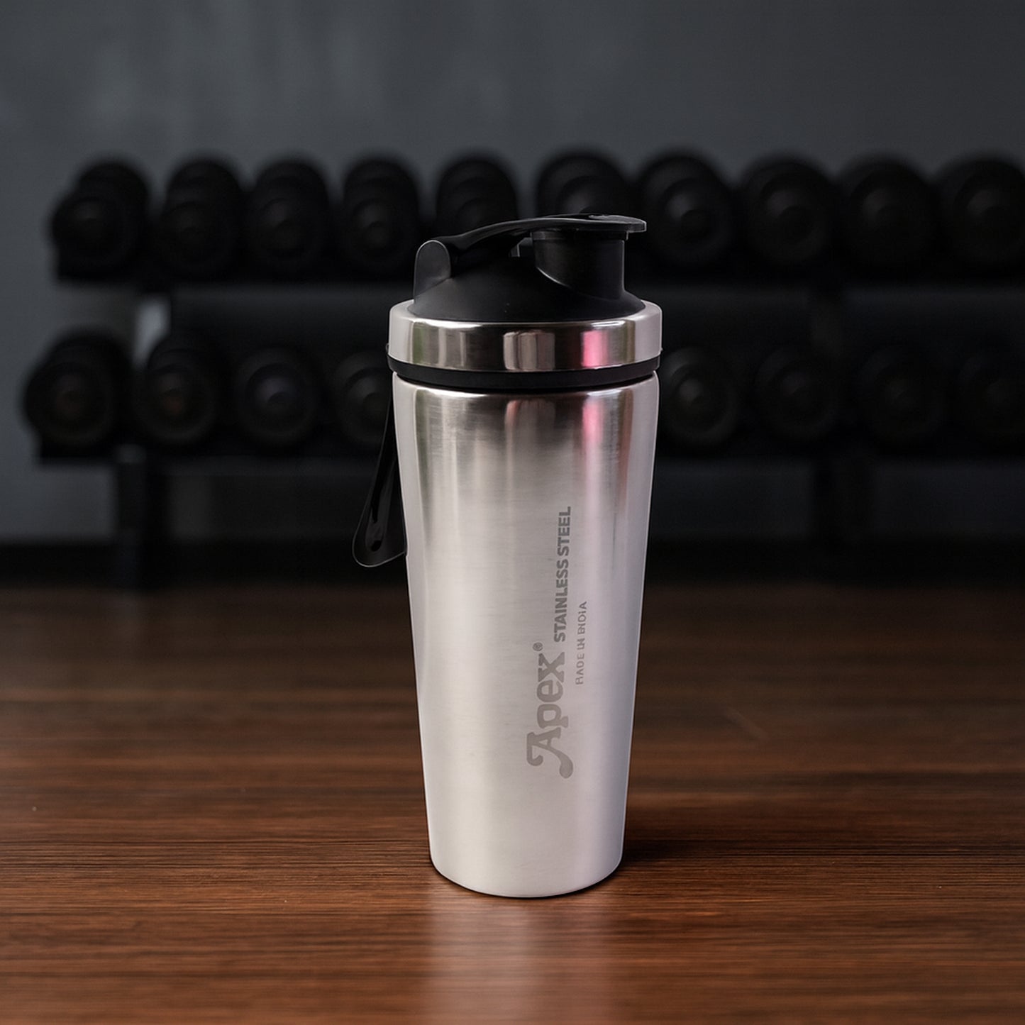 Apex Stainless Steel Gym Shaker Bottle And Spring (1000ml 1 Pc)