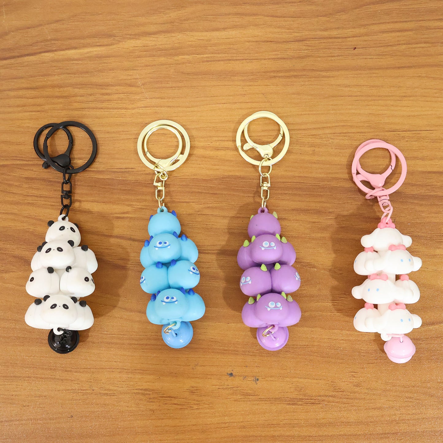 Cute Cartoon Cloud Stack Keychain With Bell (1 Pc Mix Color)
