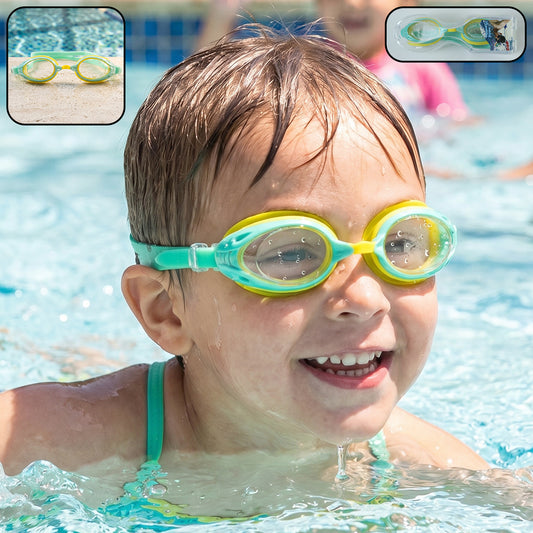 Kids Dual Color Swimming Goggles With Clear Vision Lens And Comfortable Fit 1 Pc