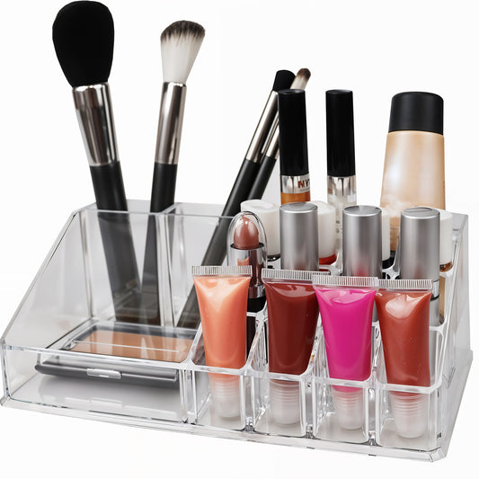 6282 16 Compartment Cosmetic Makeup Jewellery Lipstick Storage Organiser Box Cosmetic Storage Box Make-up Lipstick Organizer Lipstick Holder Case Transparent