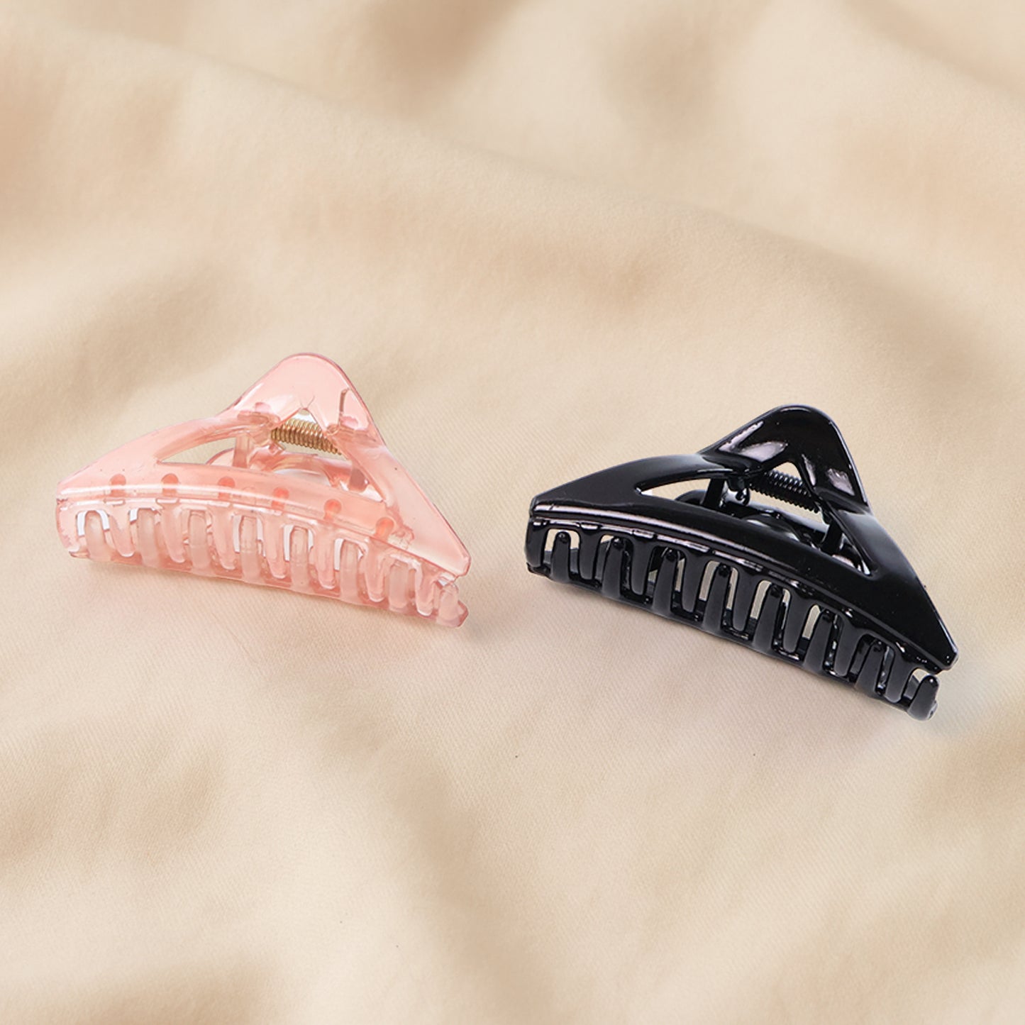 Triangle Shape Mix Color Plastic Hair Claw Clip 12 Pc Durable Grip For Women And Girls