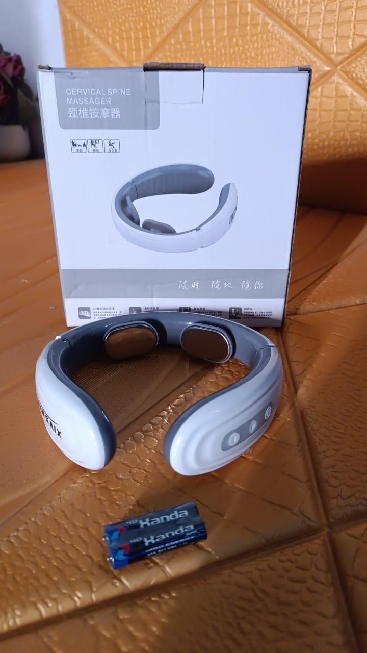 2 Heads Smart Electric Neck And Back Pulse Massager (1 Pc Mix Design)