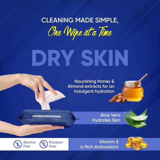 Beautiful Basics Dry Sensitive Skin Face Wipes (2 Pkts X 50 Pcs Wipes)