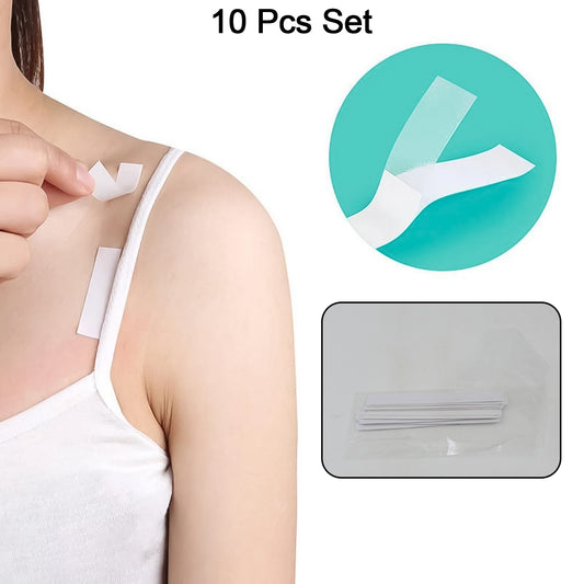 Wukusy waterproof anti-skid disposable double-sided clear medical tape for lingerie, 10-pack, health care adhesive strips