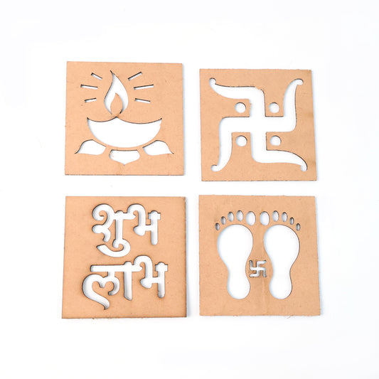 Wooden Decorative Cutouts (Mix Design 4 Pc)