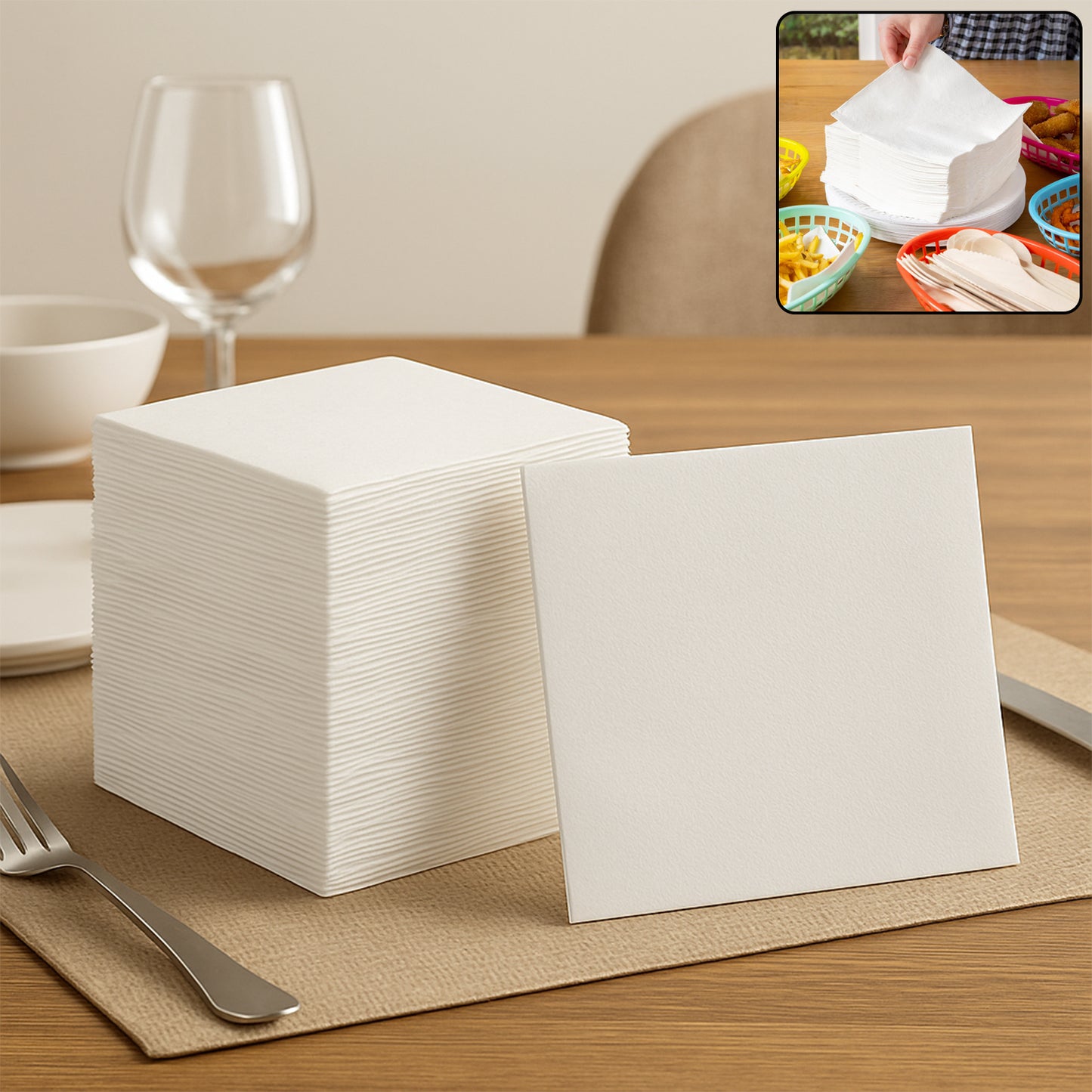 Wukusy tissue paper for wiping and cleaning purposes, shown in a clean, folded sheet ready for home improvement cleaning tasks.