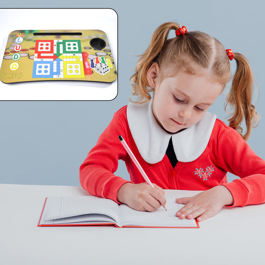 7693 Ludo Design Foldable Bed Study Table Portable Multifunction Laptop Table Lapdesk For Children Bed Foldable Table Work Office Home With Tablet Slot Cup Holder