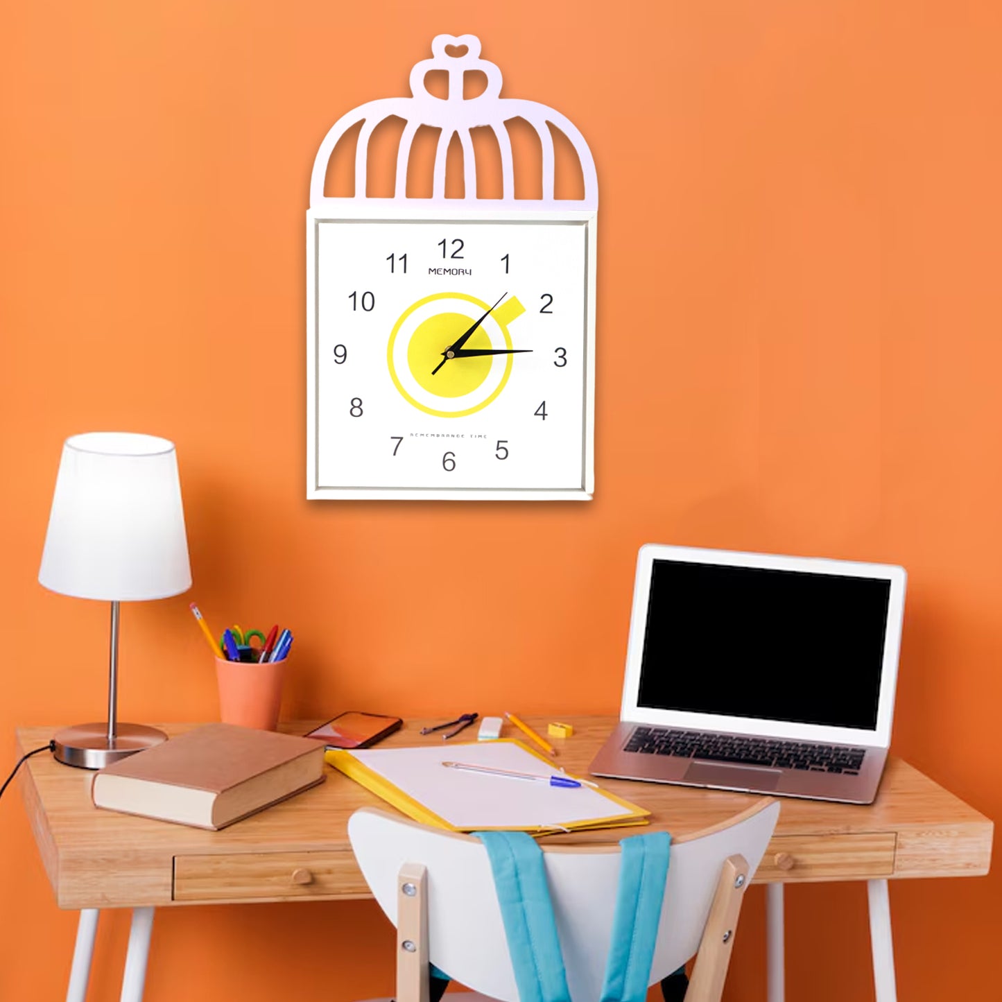 Decorative Square Wall Clock Battery Operated 1 Pc