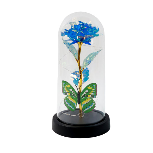 Led-powered Eternal Rose In Plastic Dome (1 Pc Battery Not Included)