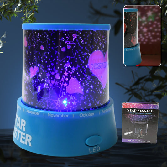 Led Projector Night Light Amazing Lamp 3 Battery Operated Lamps Rotation With The Music Function Master For Kids Bedroom Home Decoration Nightromantic Gift (Battery Not Included 1 Pc)