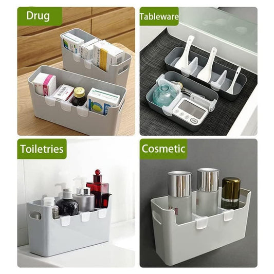 Wukusy plastic storage basket and refrigerator organizer bin with partition clip for efficient kitchen space management.