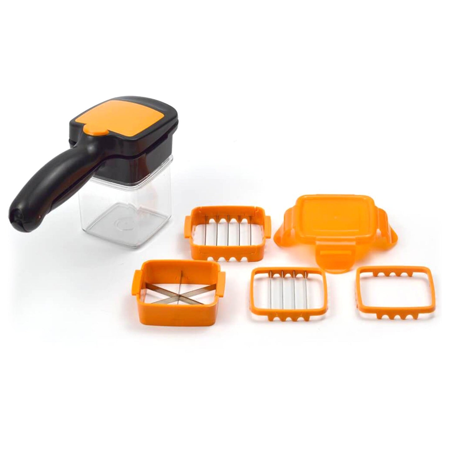 Wukusy 5-in-1 Nicer Dicer kitchen tool for cutting and shredding various food items for home cooking and food prep.