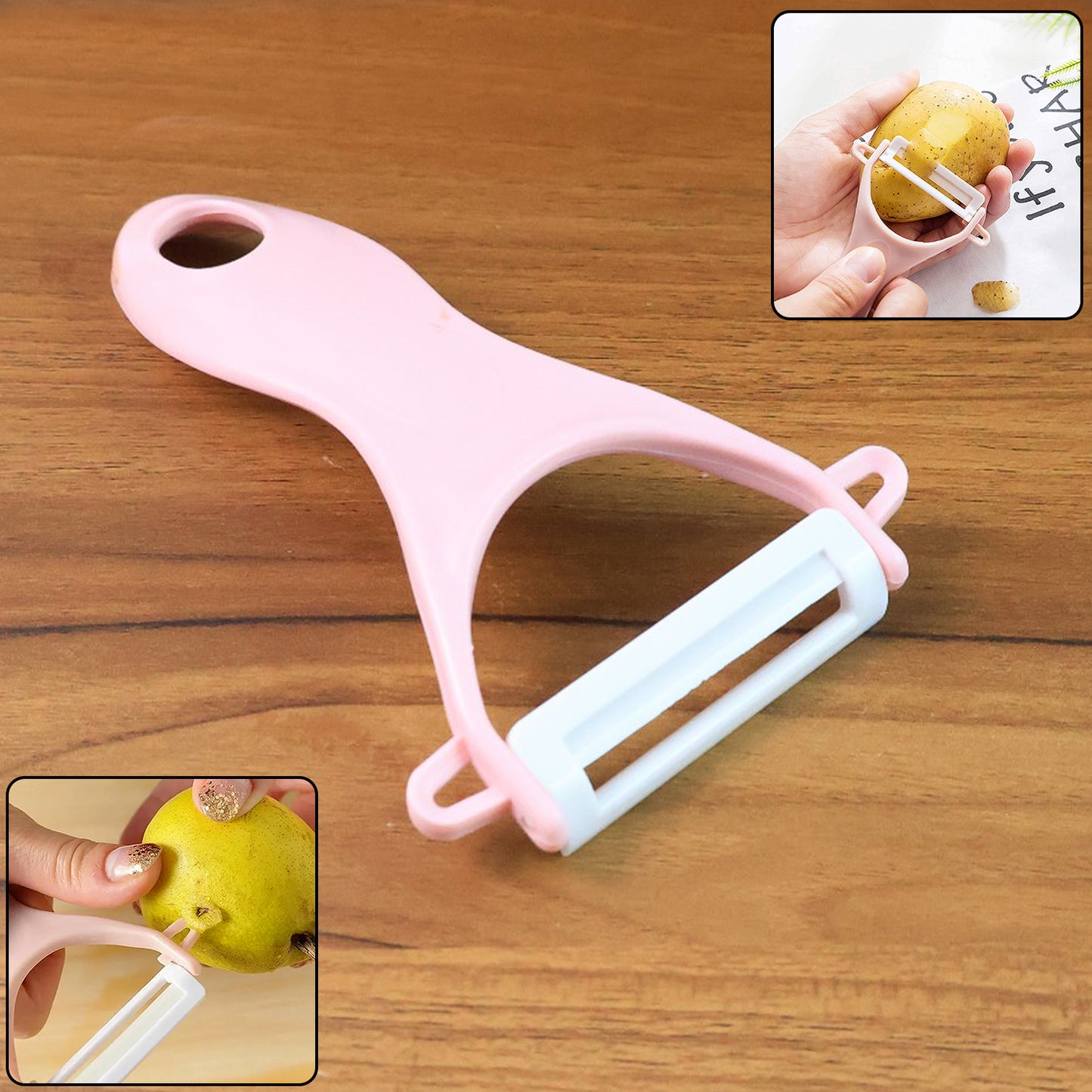 Wukusy stainless steel blade peeler for professional and household kitchens, ideal for peeling fruits and vegetables.