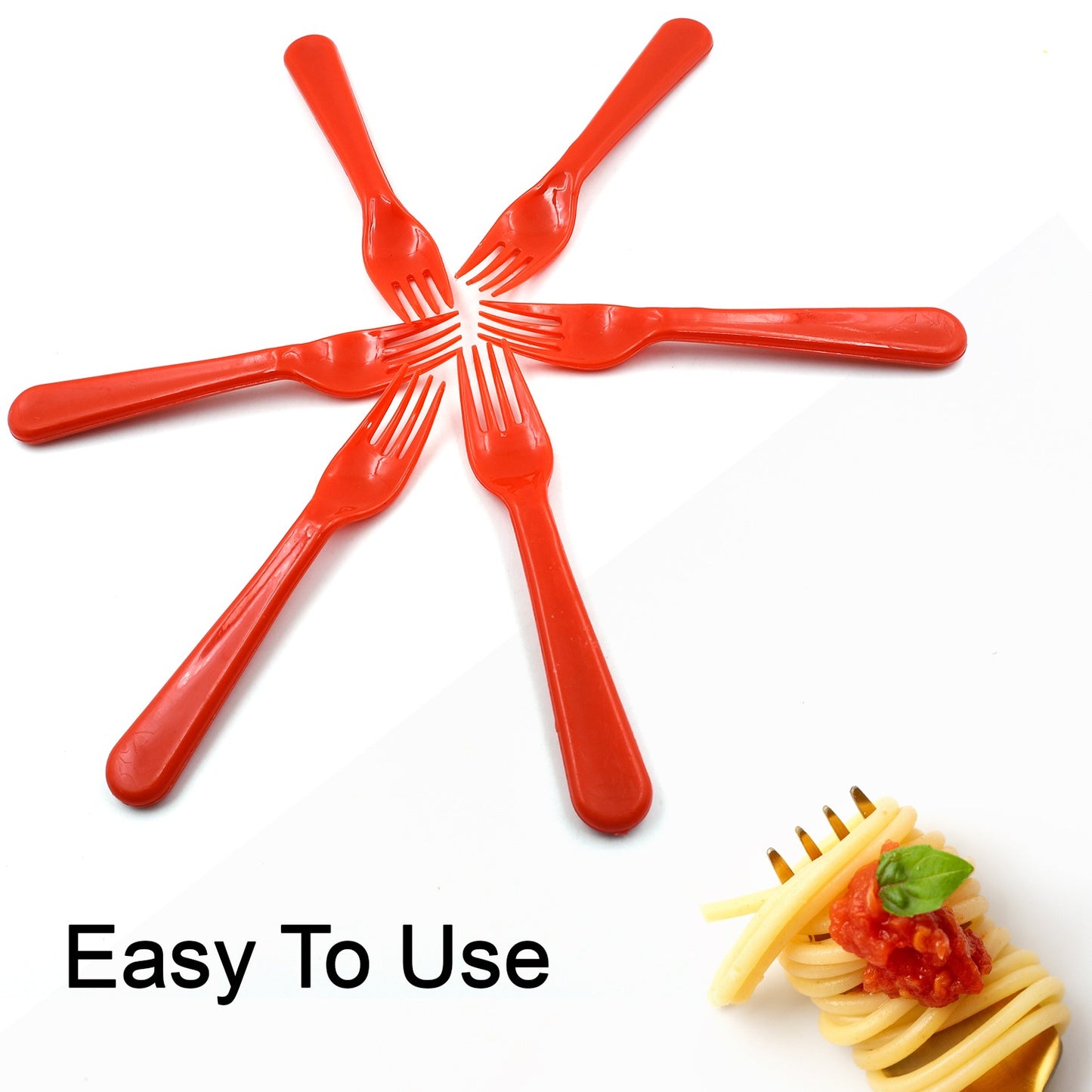 5968 Plastic Fork Spoon Fork Spoon Set Fruit Fork Spoon Set Baby Fork Spoonvegetable Fork Spoon Plastic Salad Spoon Dessert Spoon (6pc Set)