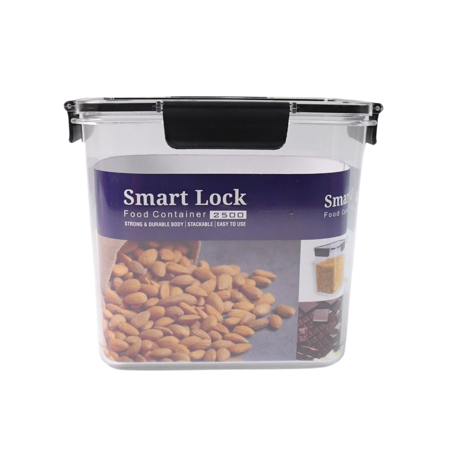 Food Storage Container Airtight Plastic Container With Easy Snap Lids (2500ml 1 Pc)