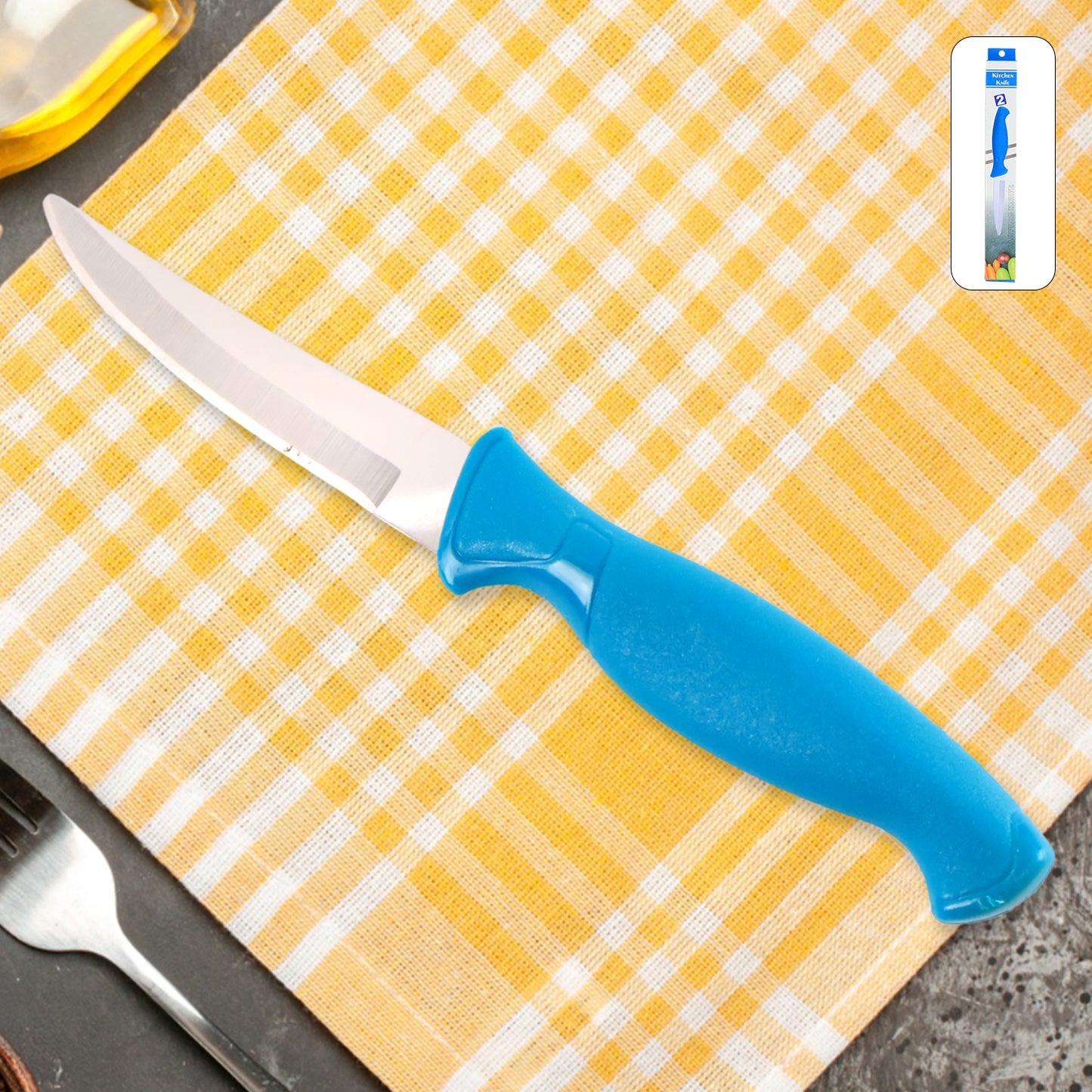 Heavy-duty stainless steel kitchen knife with ergonomic handle by Wukusy, ideal for precise slicing and chopping.
