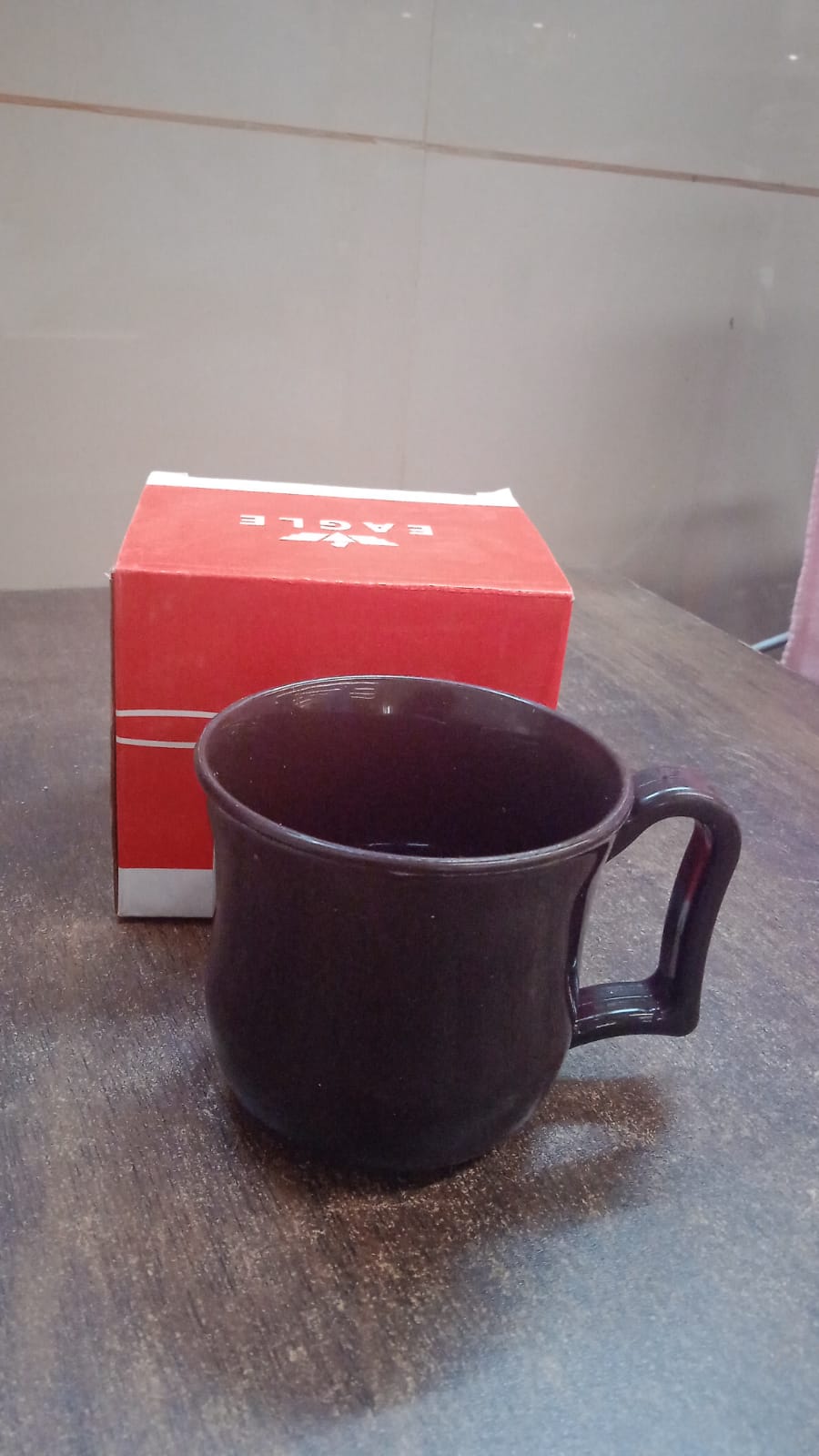 Premium Plastic Coffee Tea Cups Mug With Handle (1 Pc With Color Box Black)