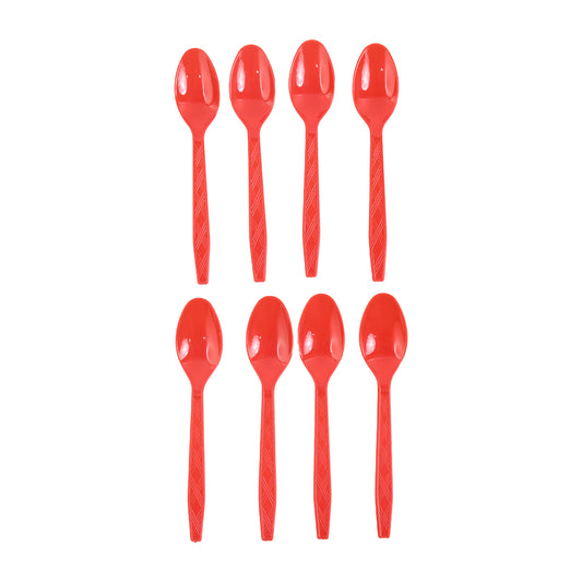 Set of 8 reusable plastic dining spoons from Wukusy, ideal for home kitchen use and eco-friendly tableware.