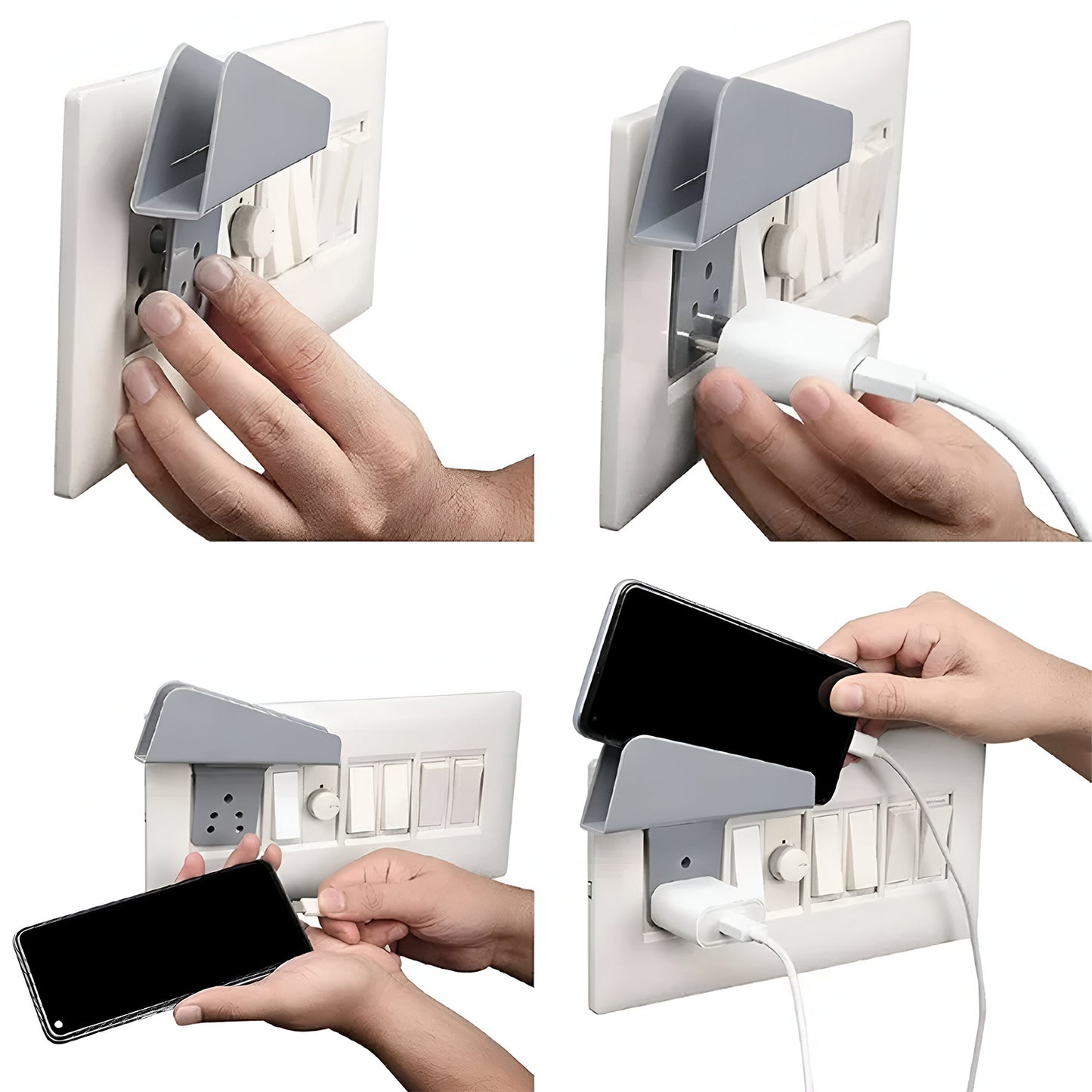 Plastic Secure Mobile Phone Charging Stand Holder (2 Pc Mix Color)