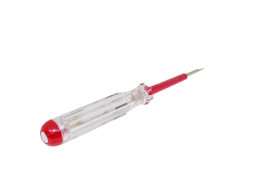 Wukusy metal linemen tester screwdriver with insulated handle and metal shaft, designed for electrical testing and troubleshooting.
