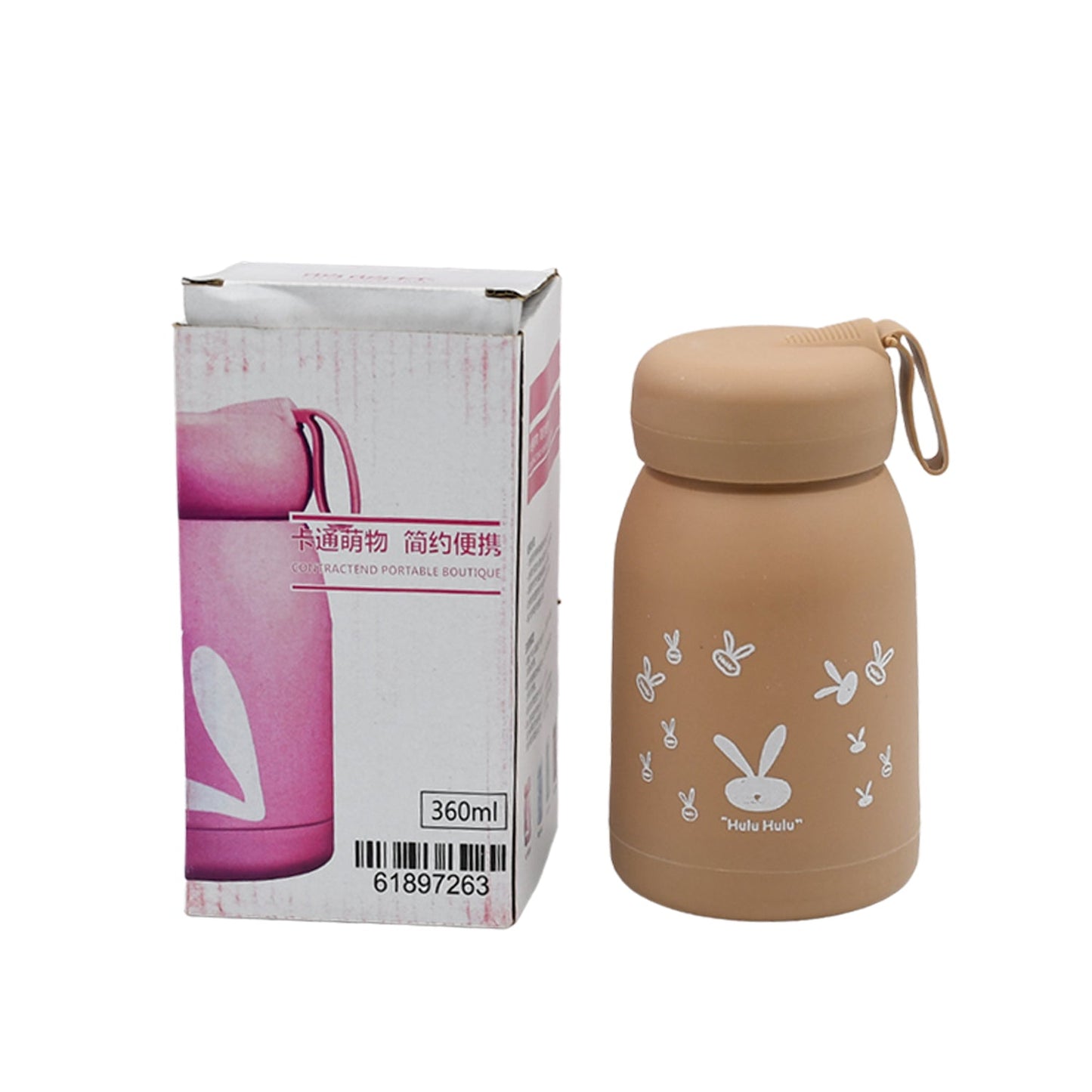 6954 Cute Water Bottle For Kids - 360 Ml Cute Bunny Water Bottle Cute Rabit Print Water Bottle For Boys And Girls Kids Return Gift Water Bottle Sipper Insulated Water Bottle (Moq - 100 Pc)