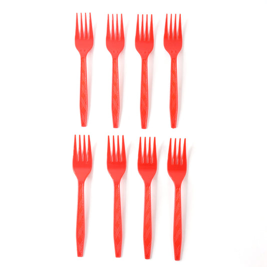 Wukusy premium disposable plastic fork, single white utensil for home and kitchen use, suitable for parties and casual dining.