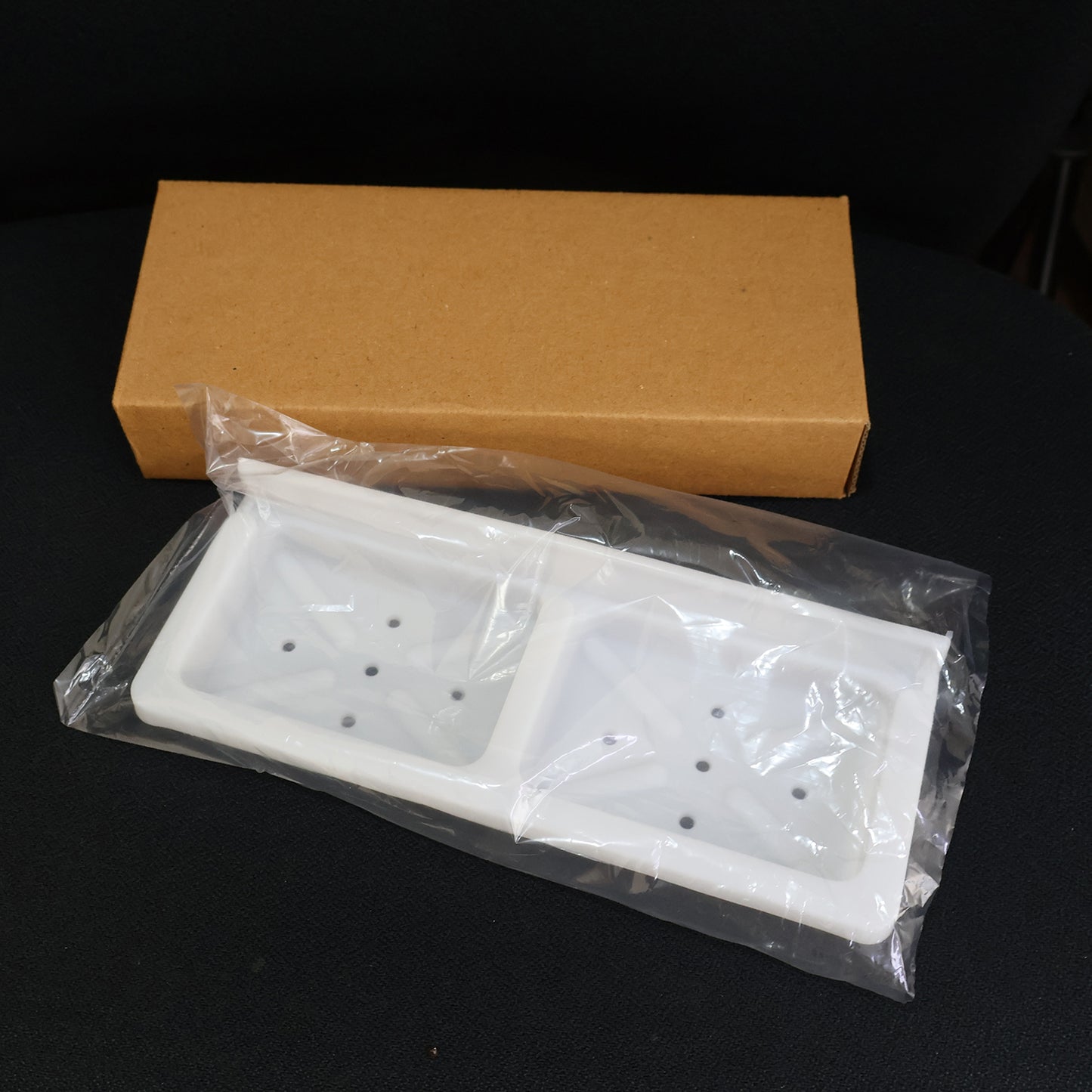 Wall Mounted Double Compartment Soap Sponge Holder (1 Pc)