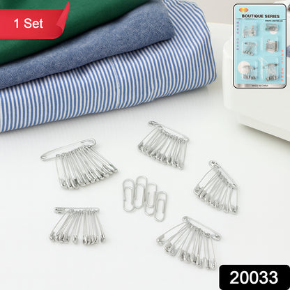 Multipurpose Metal Safety Pin Assortment Set