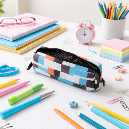 Multipurpose Printed Zipper Pencil Pouch Organizer For Students (1 Pc)