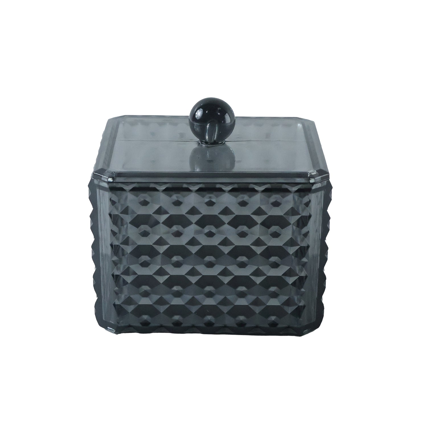 Plastic Cotton Swab Storage Box With Lid For Bathroom Vanity And Desk Use (1 Pc)