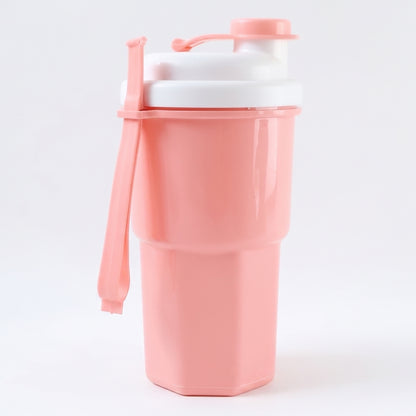 Wukusy 400ml multipurpose protein tumbler with secure flip lid, stainless steel body, and ergonomic design for on-the-go hydration.
