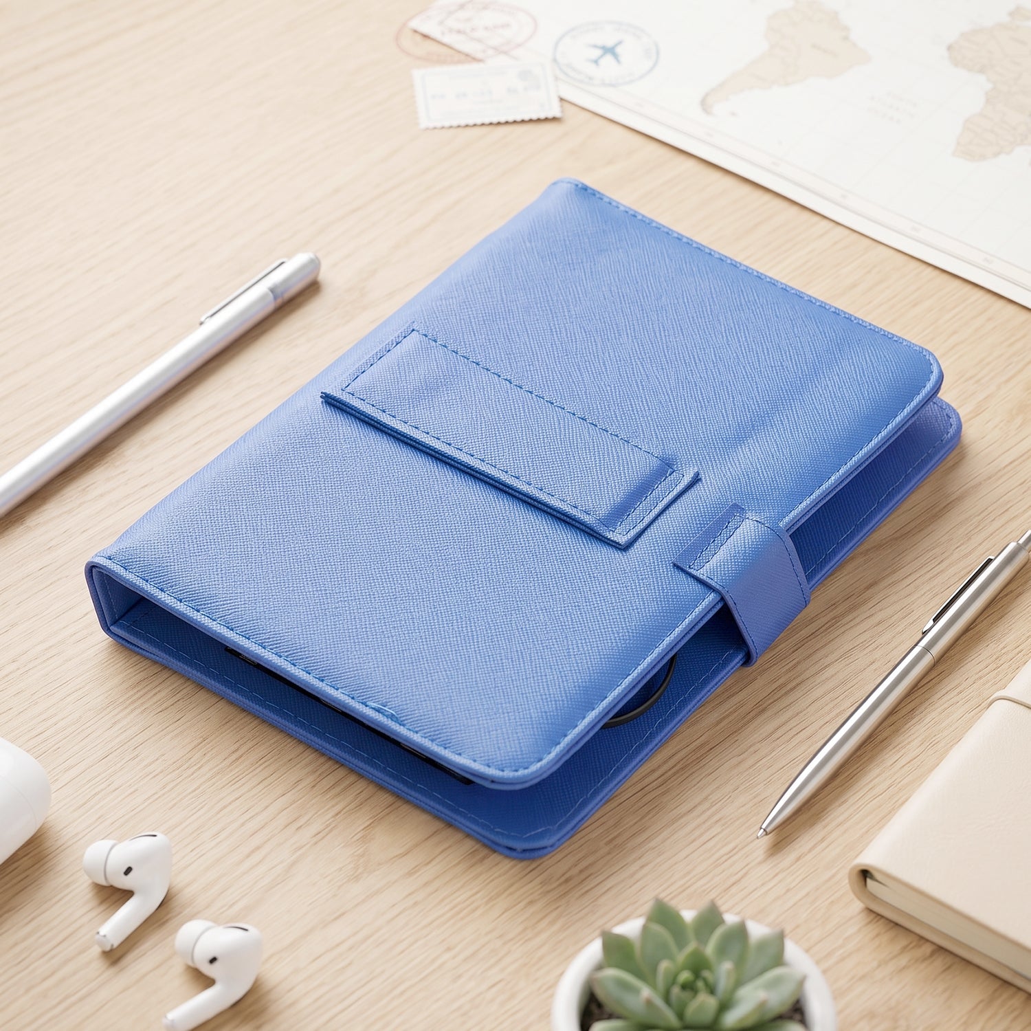 Portable Wired Tablet Keyboard With Pu Leather Flip Case And Stand (1 Pc)